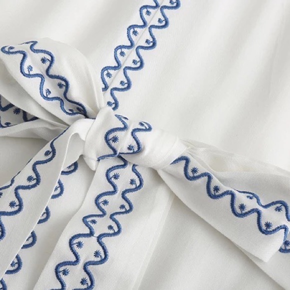 Mykonos 5 Star ⭐️ Favorite Boho Embroidered Long Maxi Gown In Cotton + Linen - Picture 15 of 15